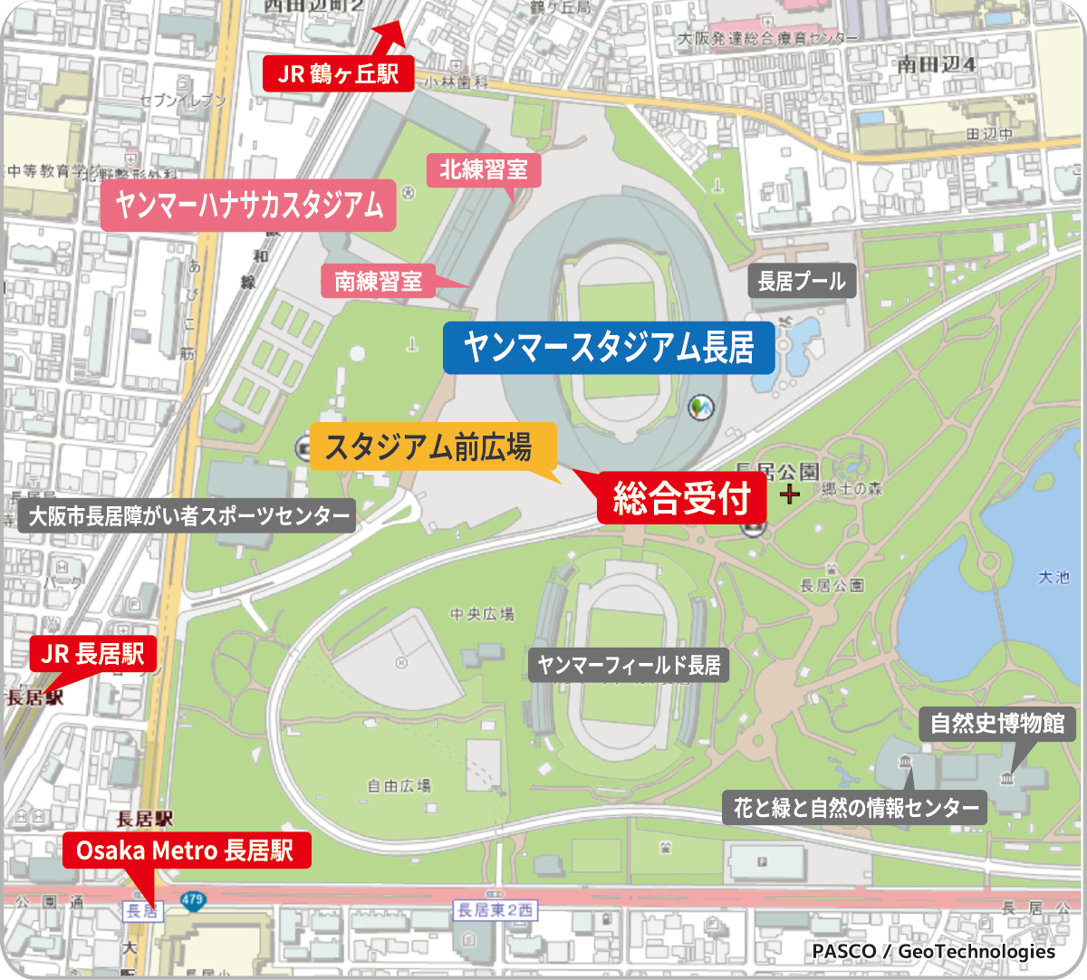 長居公園　地図